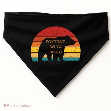 Funny Bear Foxtrot Delta Tango  USA-Made Doggie Bandana