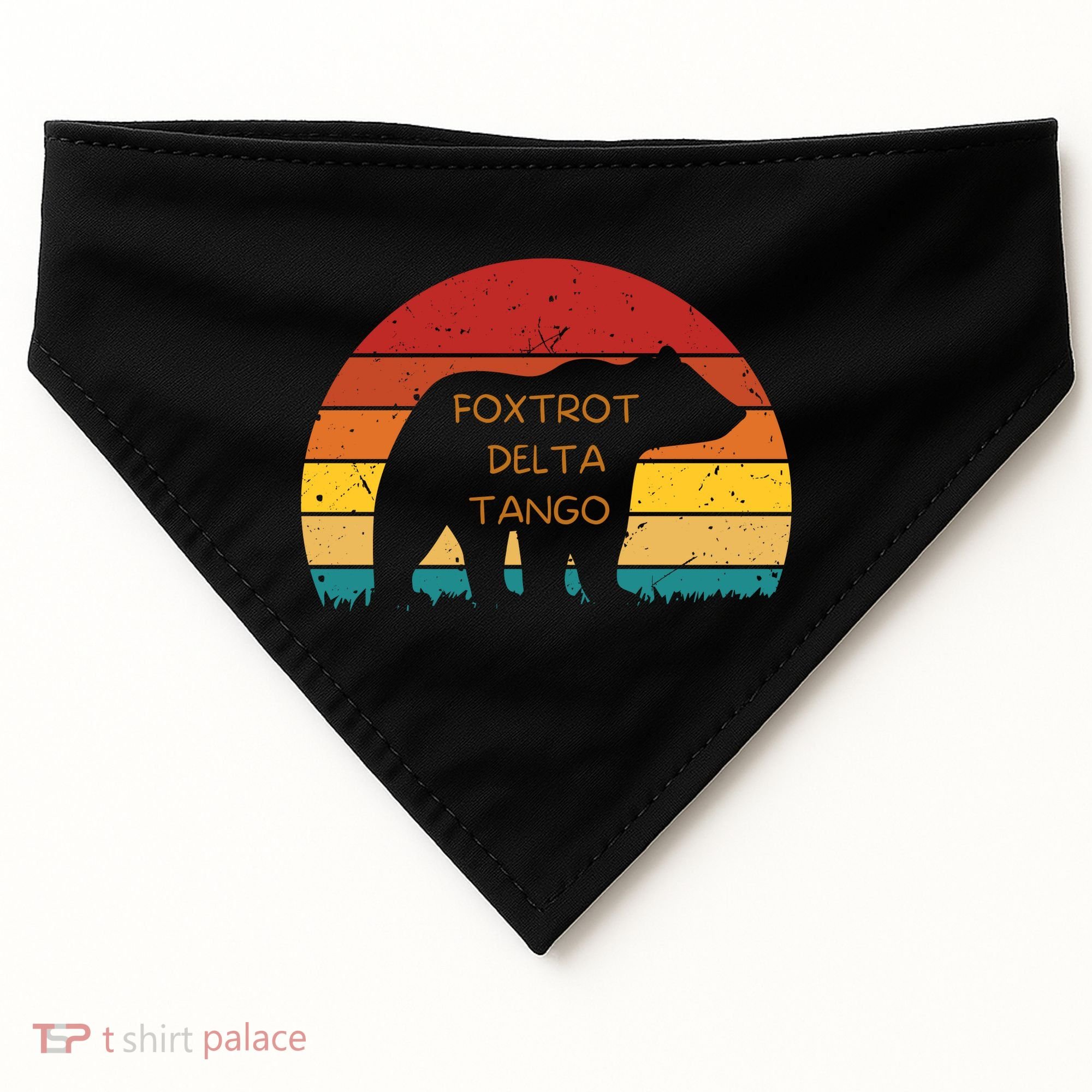 Funny Bear Foxtrot Delta Tango  USA-Made Doggie Bandana
