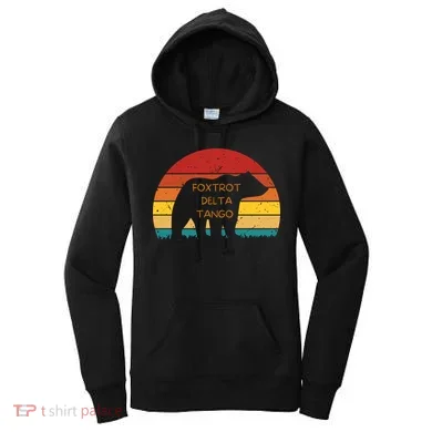 Funny Bear Foxtrot Delta Tango  Women's Hoodie