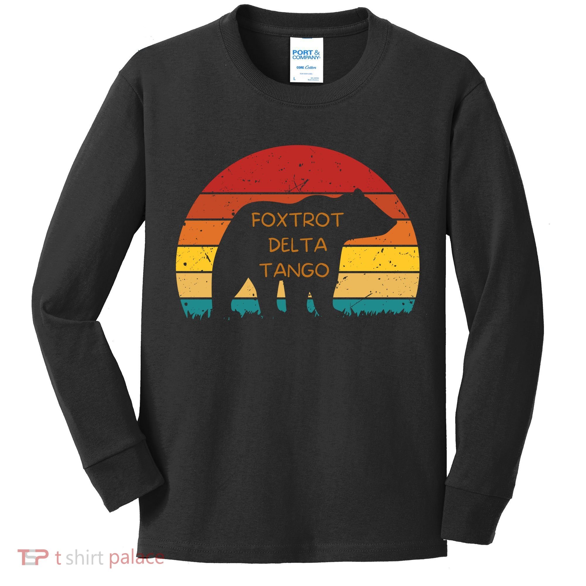 Funny Bear Foxtrot Delta Tango  Kids Long Sleeve Shirt