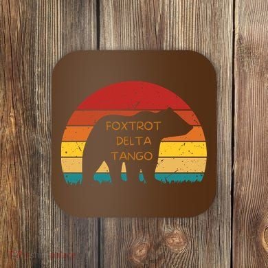 Funny Bear Foxtrot Delta Tango  Coaster