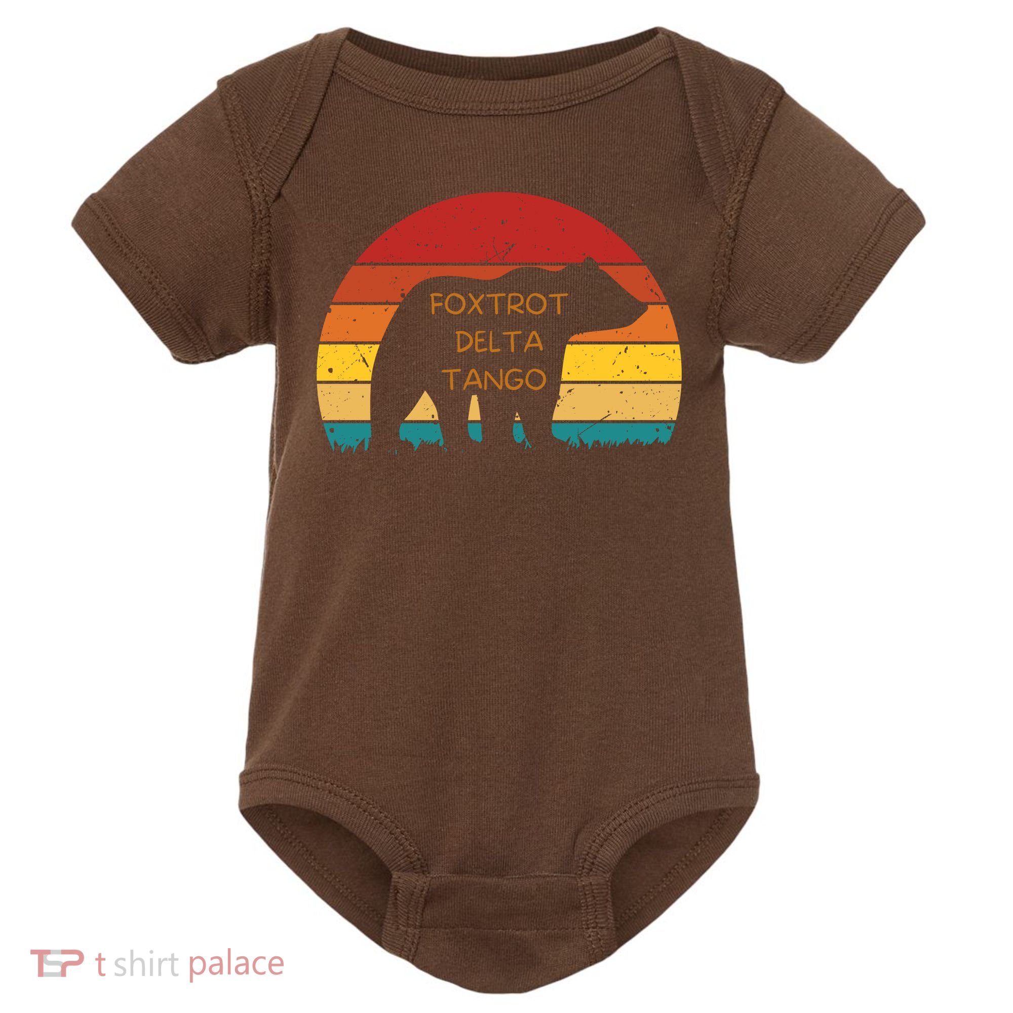 Funny Bear Foxtrot Delta Tango  Baby Bodysuit
