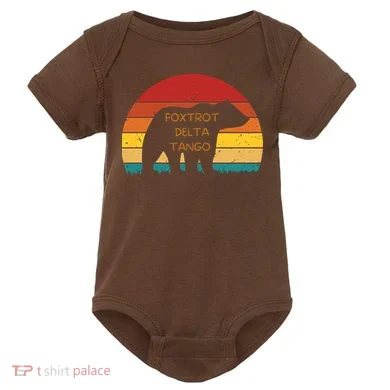 Funny Bear Foxtrot Delta Tango  Baby Bodysuit