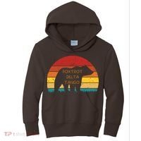 Funny Bear Foxtrot Delta Tango  Kids Hoodie thumb 0