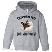 French Bulldog Frenchie Dog Pajamas Sleeping Napping Toddler Hoodie thumb 0