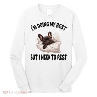 French Bulldog Frenchie Dog Pajamas Sleeping Napping Long Sleeve Shirt thumb 0