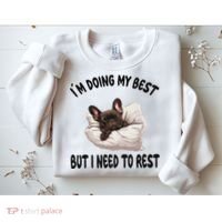 French Bulldog Frenchie Dog Pajamas Sleeping Napping Sweatshirt thumb 2
