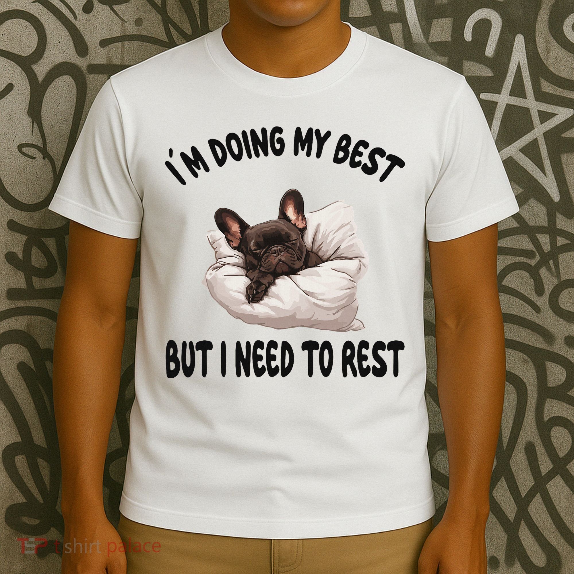 French Bulldog Frenchie Dog Pajamas Sleeping Napping T-Shirt