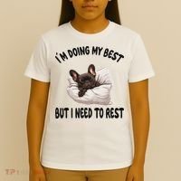 French Bulldog Frenchie Dog Pajamas Sleeping Napping T-Shirt thumb 4