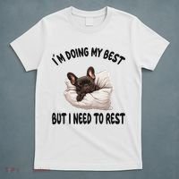 French Bulldog Frenchie Dog Pajamas Sleeping Napping T-Shirt thumb 5