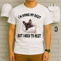 French Bulldog Frenchie Dog Pajamas Sleeping Napping T-Shirt thumb 6