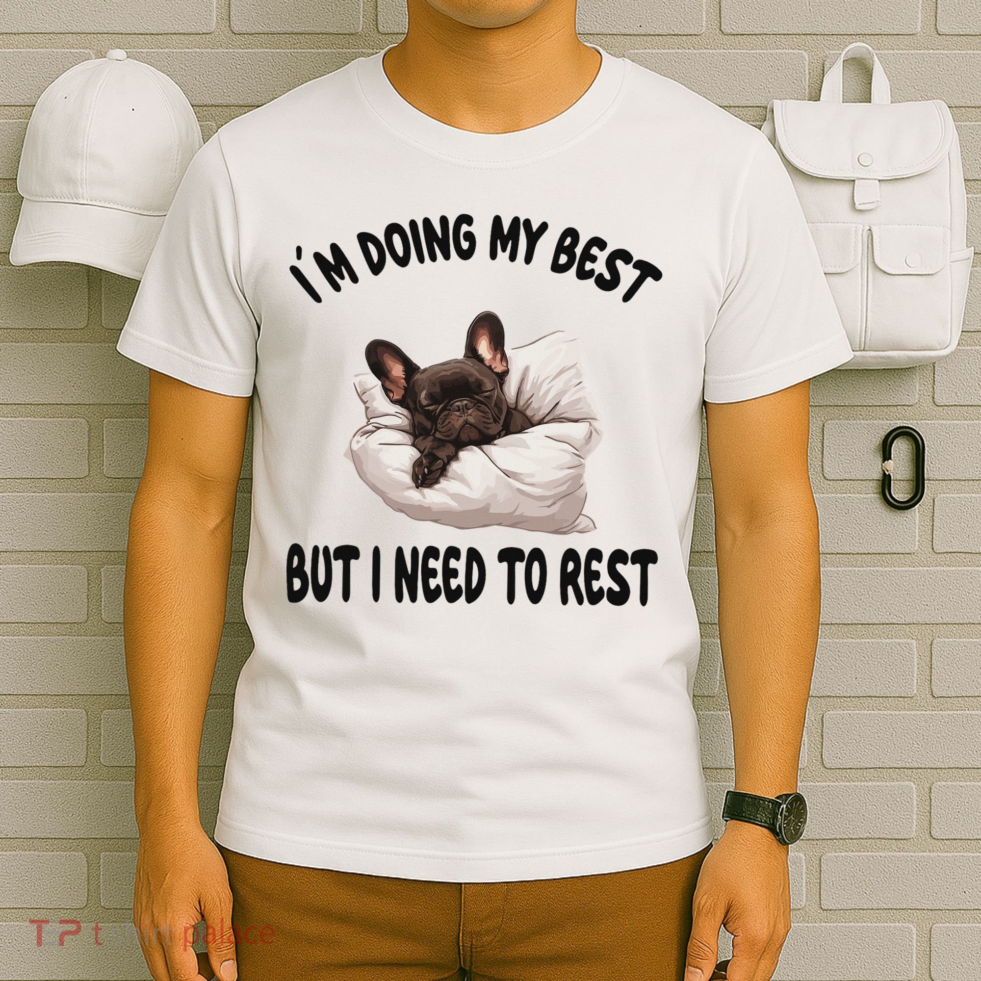 French Bulldog Frenchie Dog Pajamas Sleeping Napping T-Shirt