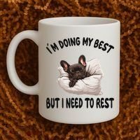 French Bulldog Frenchie Dog Pajamas Sleeping Napping Coffee Mug thumb 2