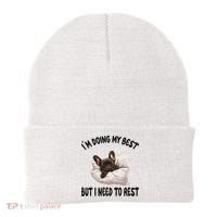 French Bulldog Frenchie Dog Pajamas Sleeping Napping Beanie thumb 0