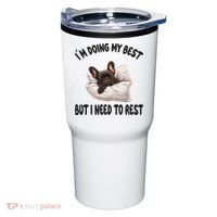 French Bulldog Frenchie Dog Pajamas Sleeping Napping Tumbler thumb 0