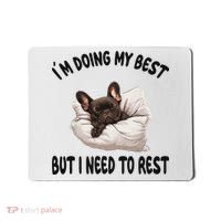 French Bulldog Frenchie Dog Pajamas Sleeping Napping Mousepad thumb 0