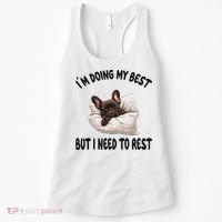 French Bulldog Frenchie Dog Pajamas Sleeping Napping Women's Tank Top thumb 0