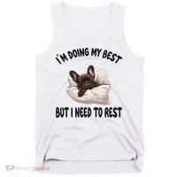French Bulldog Frenchie Dog Pajamas Sleeping Napping Tank Top thumb 0