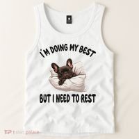 French Bulldog Frenchie Dog Pajamas Sleeping Napping Tank Top thumb 2