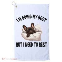 French Bulldog Frenchie Dog Pajamas Sleeping Napping Golf Towel thumb 0