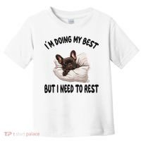 French Bulldog Frenchie Dog Pajamas Sleeping Napping Toddler T-Shirt thumb 0