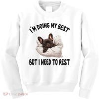 French Bulldog Frenchie Dog Pajamas Sleeping Napping Kids Sweatshirt thumb 0
