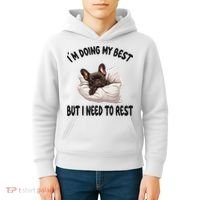 French Bulldog Frenchie Dog Pajamas Sleeping Napping Kids Hoodie thumb 4