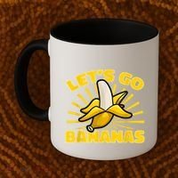 Funny Banana Fruit Lets Go Bananas Coffee Mug thumb 2