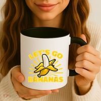 Funny Banana Fruit Lets Go Bananas Coffee Mug thumb 3