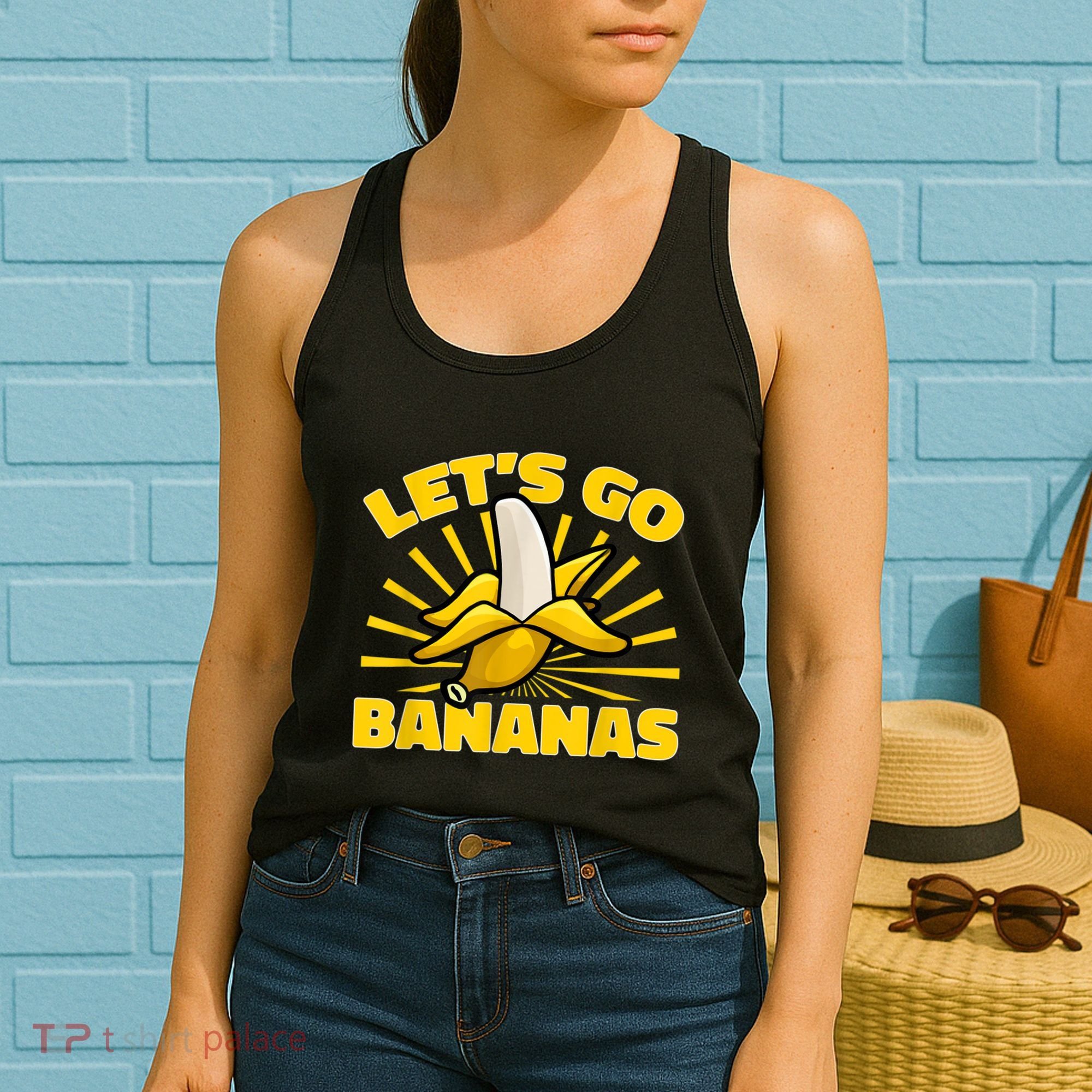 Funny Banana Fruit Lets Go Bananas Women's Tank Top