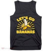 Funny Banana Fruit Lets Go Bananas Tank Top thumb 0