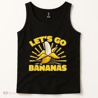 Funny Banana Fruit Lets Go Bananas Tank Top thumb 2