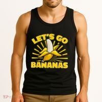 Funny Banana Fruit Lets Go Bananas Tank Top thumb 3