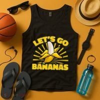 Funny Banana Fruit Lets Go Bananas Tank Top thumb 4