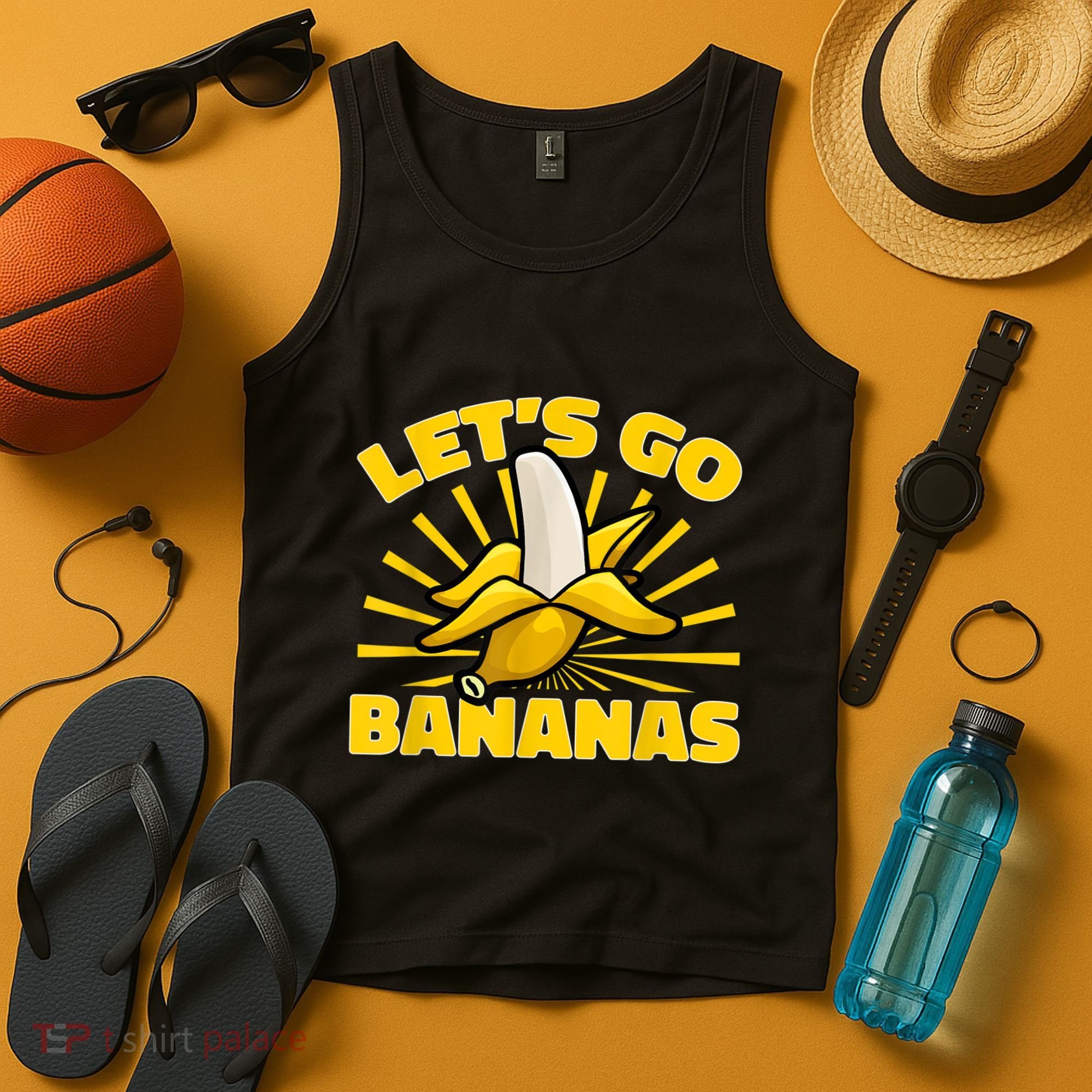 Funny Banana Fruit Lets Go Bananas Tank Top
