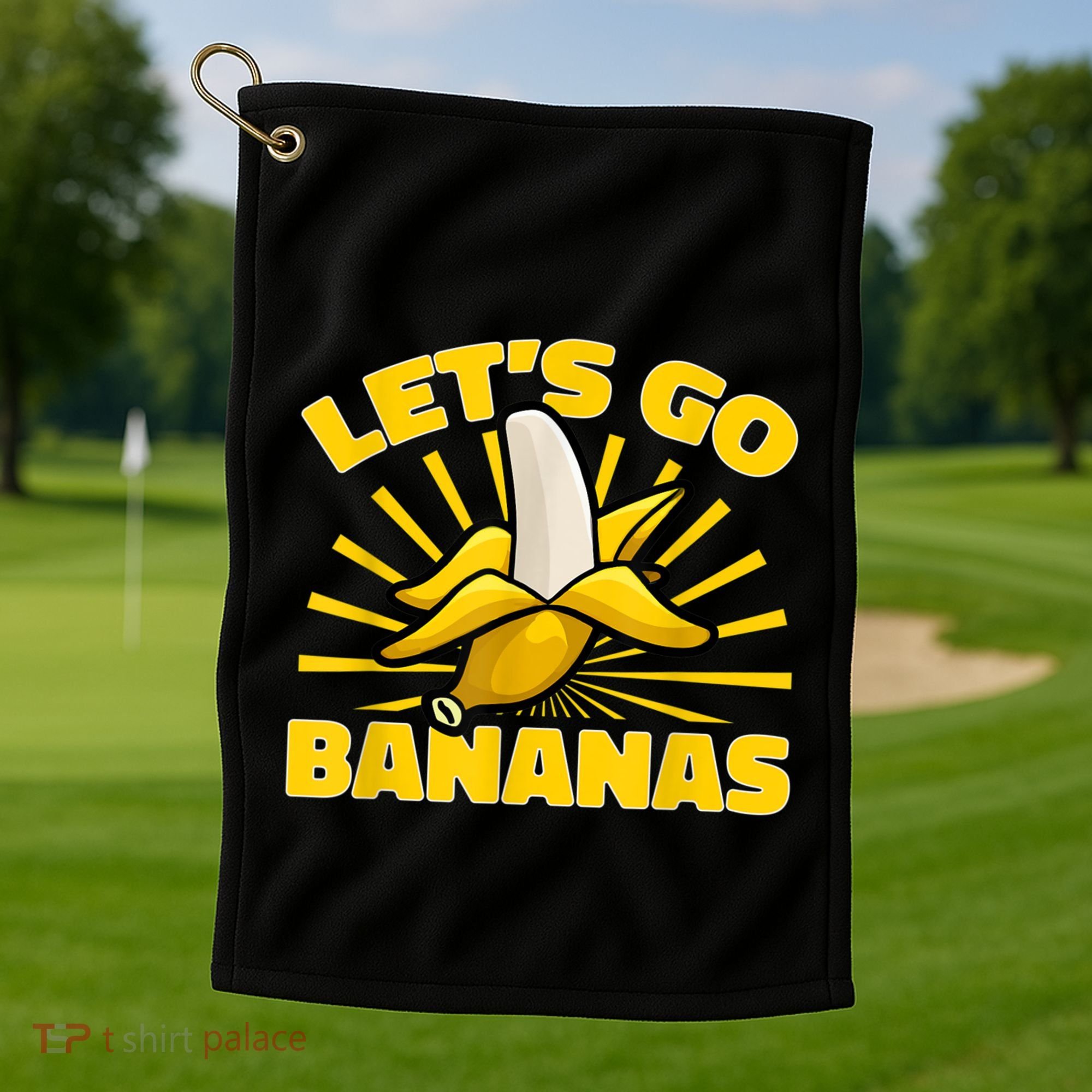 Funny Banana Fruit Lets Go Bananas Golf Towel