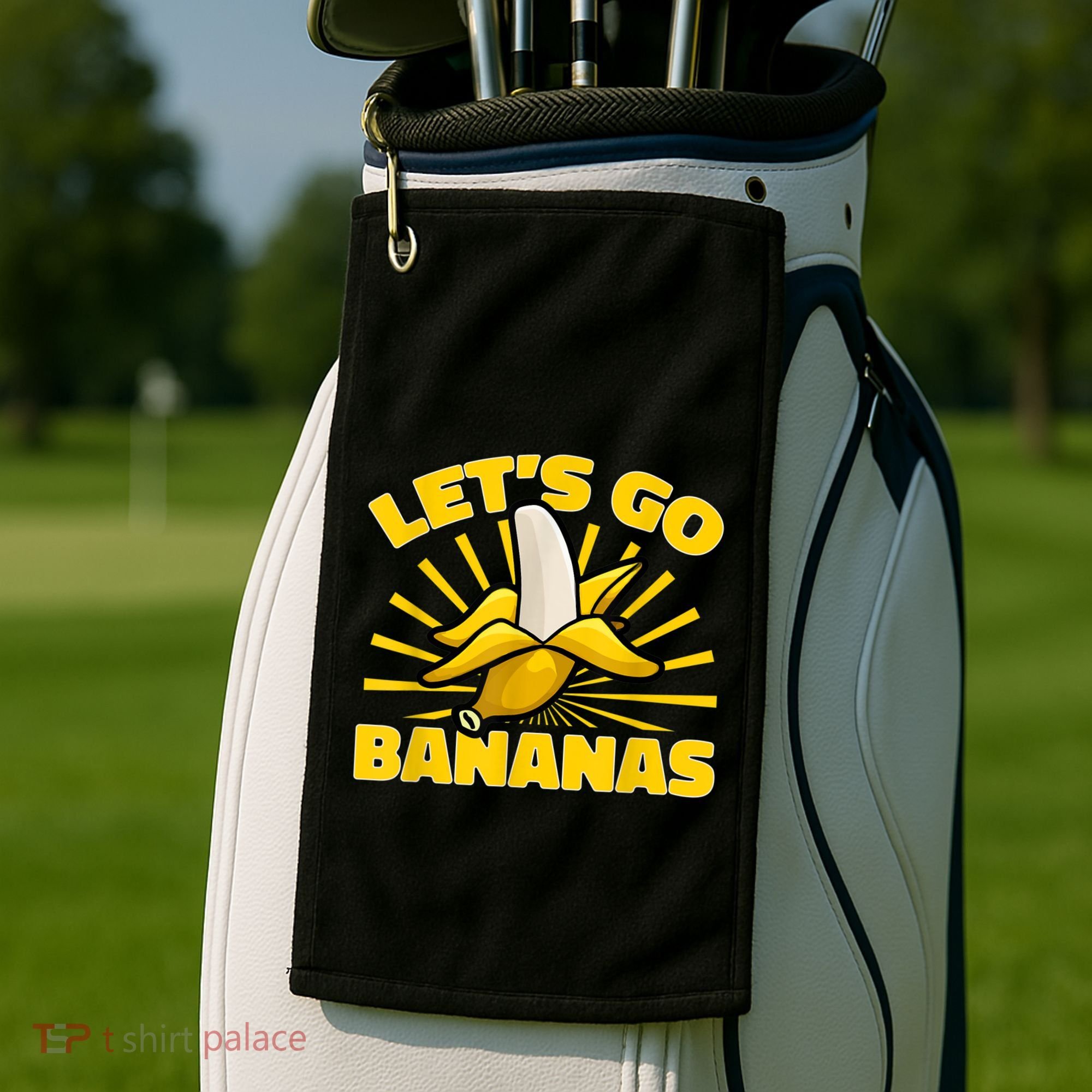 Funny Banana Fruit Lets Go Bananas Golf Towel