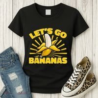 Funny Banana Fruit Lets Go Bananas Women's T-Shirt thumb 3