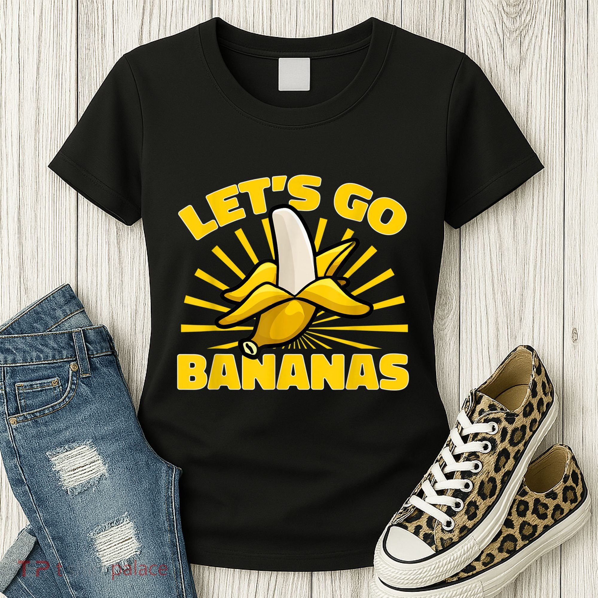 Funny Banana Fruit Lets Go Bananas Women's T-Shirt