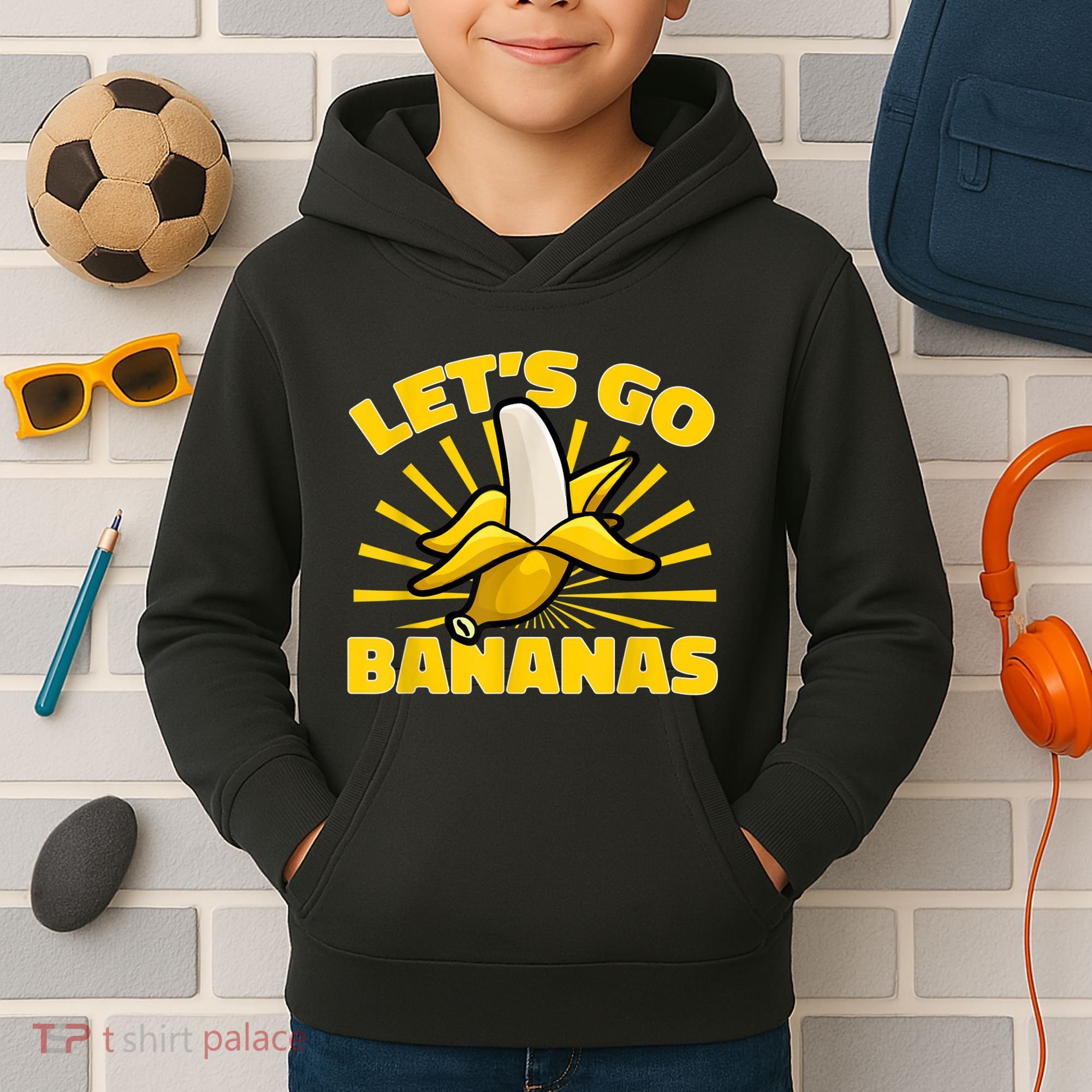 Funny Banana Fruit Lets Go Bananas Kids Hoodie