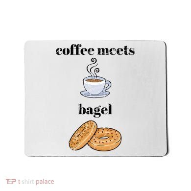 Funny Breakfast Funny Gift Coffee Meets Bagels Food Lover Design Gift Mousepad