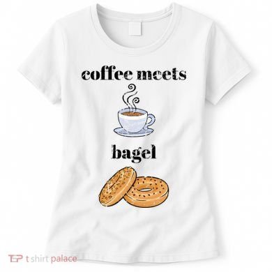 Funny Breakfast Funny Gift Coffee Meets Bagels Food Lover Design Gift Women's T-Shirt