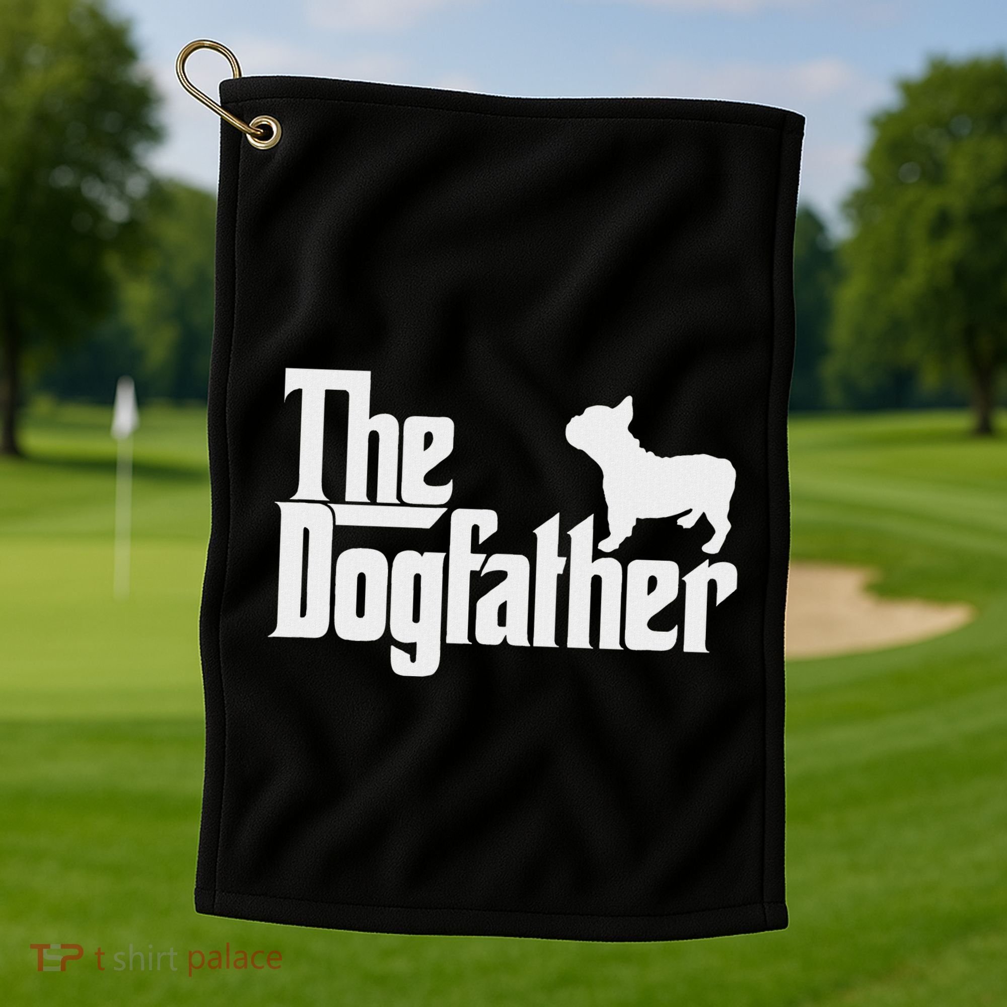 French Bulldog Father Dad The Dogfather Golf Towel
