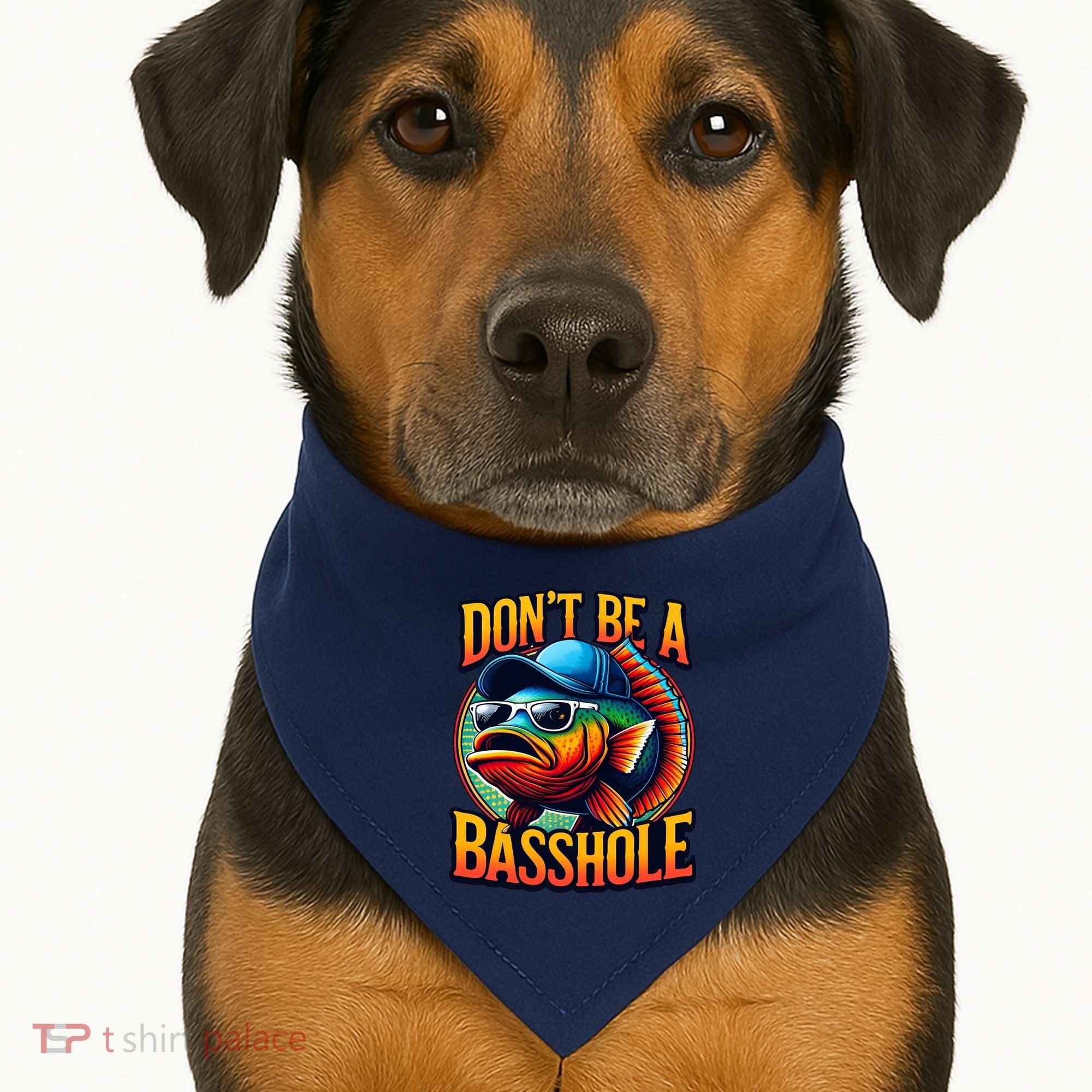 Funny Bass Fish USA-Made Doggie Bandana