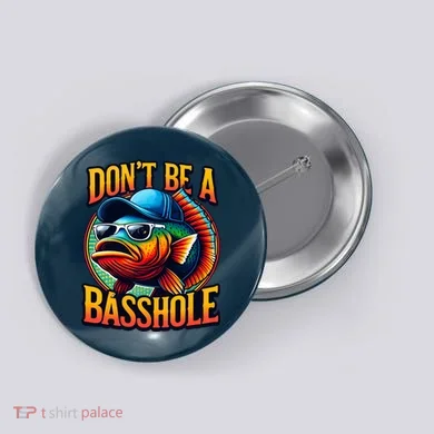 Funny Bass Fish Button