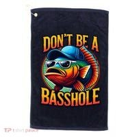 Funny Bass Fish Golf Towel thumb 0