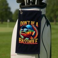 Funny Bass Fish Golf Towel thumb 2