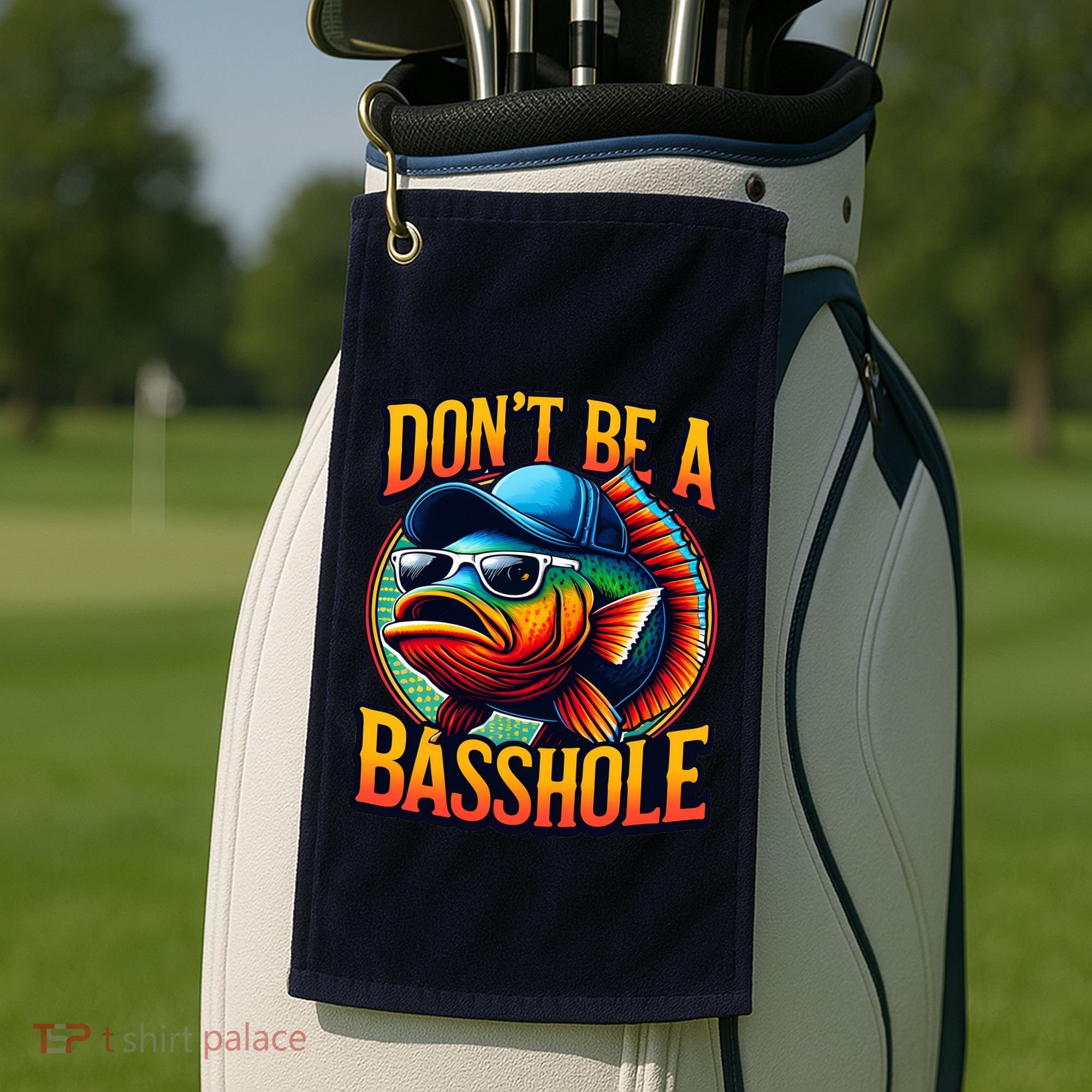 Funny Bass Fish Golf Towel
