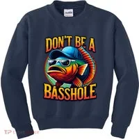 Funny Bass Fish Kids Sweatshirt thumb 0