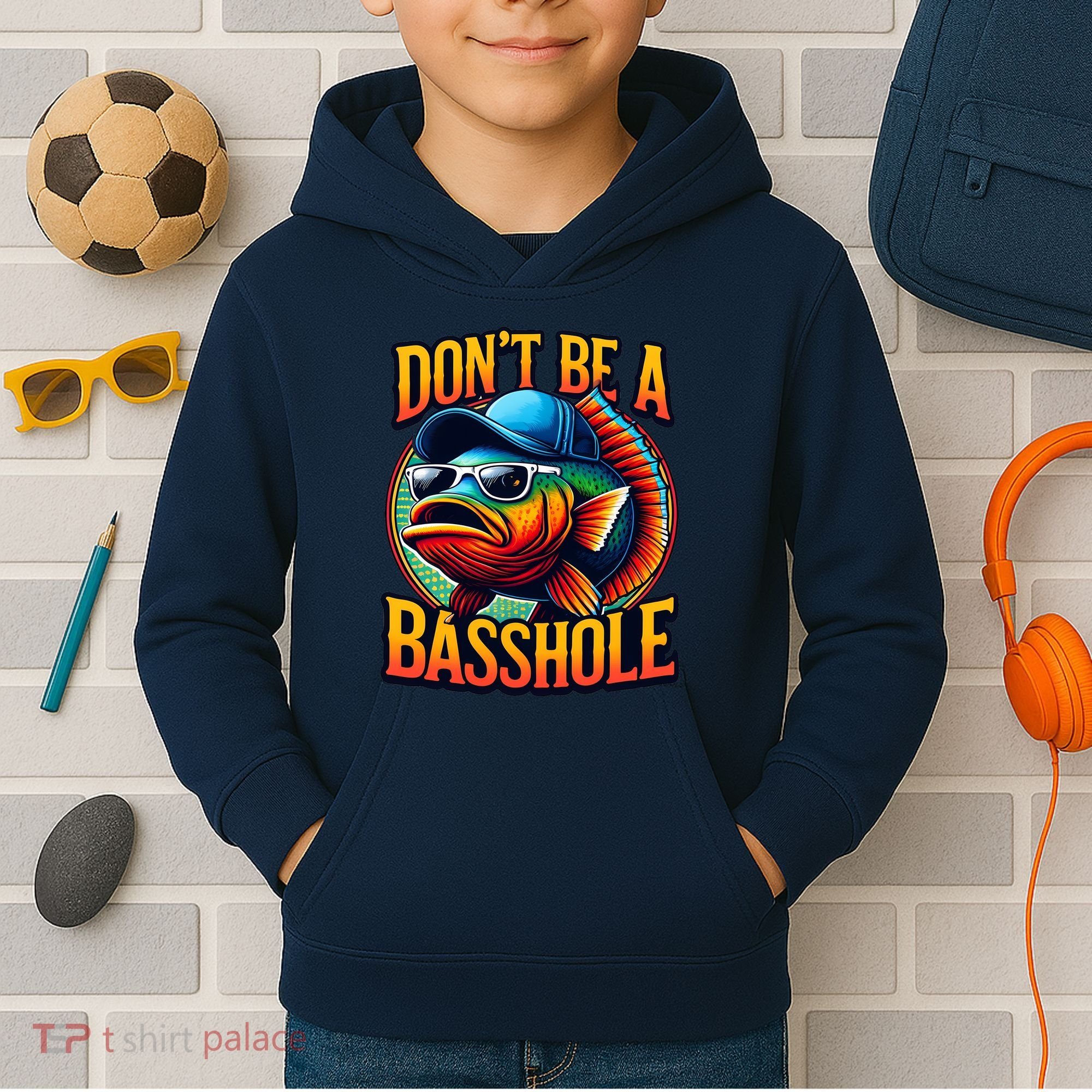 Funny Bass Fish Kids Hoodie